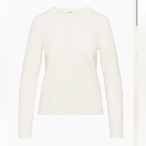 Double-knit jersey henley longsleeve